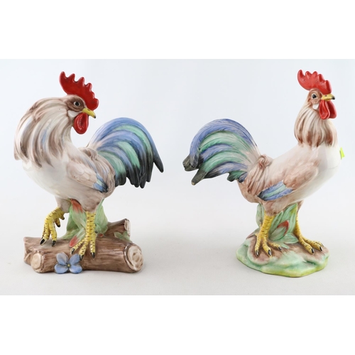 99 - 2 Italian Pottery figures of Cockerels