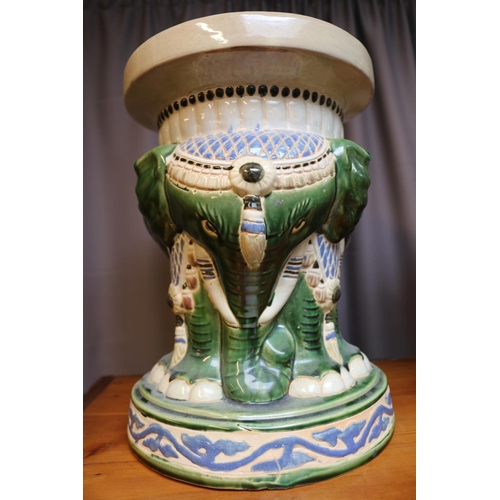 199 - 20thC Elephant Pottery Jardinière stand