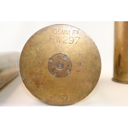 217 - Four Large Brass Shell cases dated 1916, 1943, 1969 & 1972