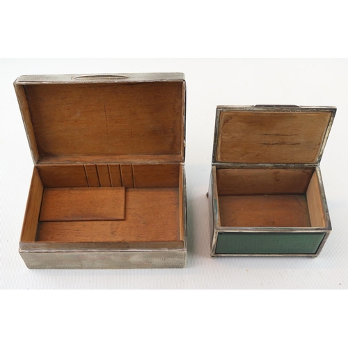 238 - Early 20thC Silver machined Cigarette box and a Military Silver mounted cigarette box