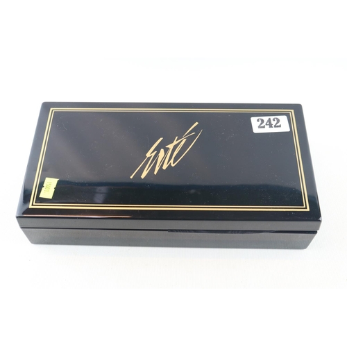 242 - Sobranie the art of Erte playing cards in lacquered case