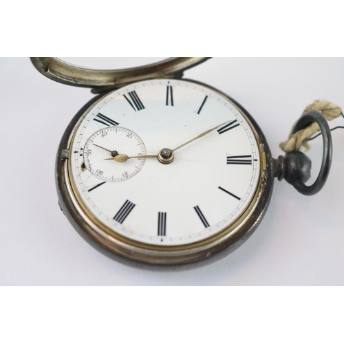 246 - 19thC Silver Pocket watch with Roman numeral dial dated 1874