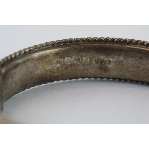 253 - 20thC Silver engraved Bangle 22g total weight