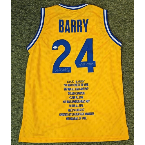 48 - Golder State Warriors Basketball Jersey signed by Rick Barry JSA Certificate Of Authenticity - WP835... 