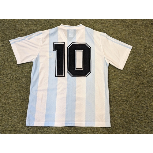 51 - Argentina Maradona Match Worn Shirt World Cup 1990 Certificate of authenticity accompanies a letter ... 