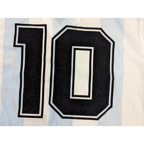 51 - Argentina Maradona Match Worn Shirt World Cup 1990 Certificate of authenticity accompanies a letter ... 