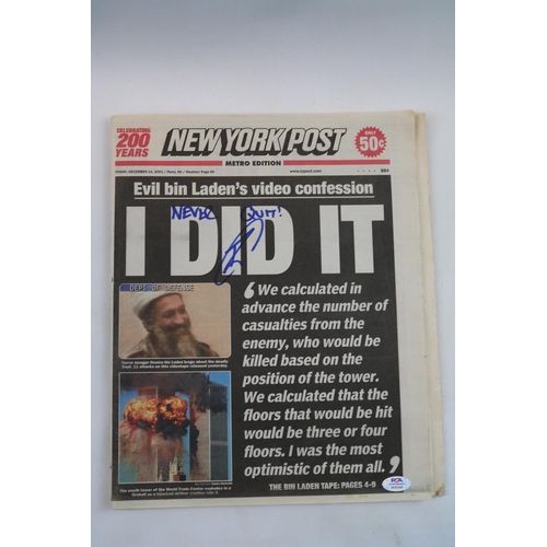 64 - New York Post Newspaper from December 14, 2001 signed by 