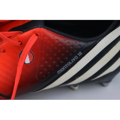 41 - Riccardo Montolivo 2012 Game Worn Football boots with auction printout from Julien's Auctions 04/12/... 