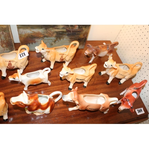 171 - Collection of 20thC Jersey, Guernsey and other cow Creamers (14)