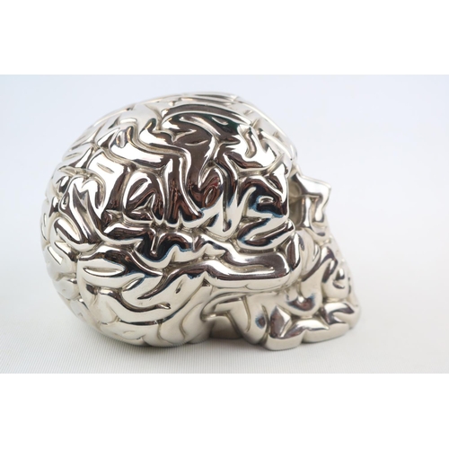 87 - Emilio Garcia (b1981) Skull Brain Chrome segmented sculpture. Ltd edition 11/20 with certificate of ... 