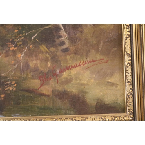 120 - Ilio Giannaccini 1897 - 1968 Large Framed Oil on canvas of a Lake scene signed to bottom right