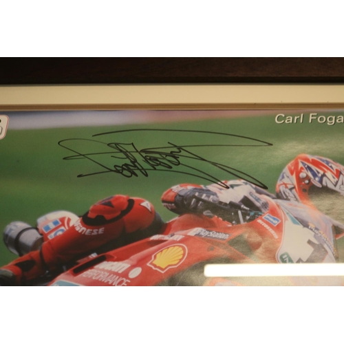 128 - Carl Fogarty Ducati 996 Signed photographic print with COA dated 2002