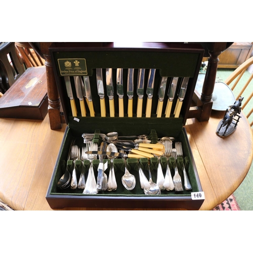 149 - Arthur Price SIlver plated canteen of Cutlery lined and assorted Cutlery