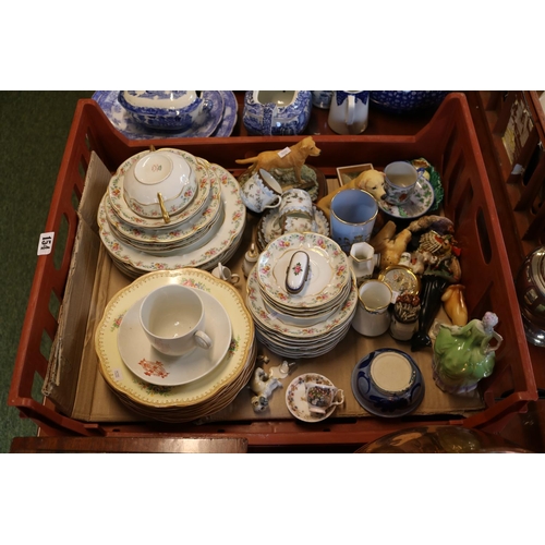 154 - Large tray of assorted Ceramics Limoge Haviland & Co, Losol ware, Spode etc