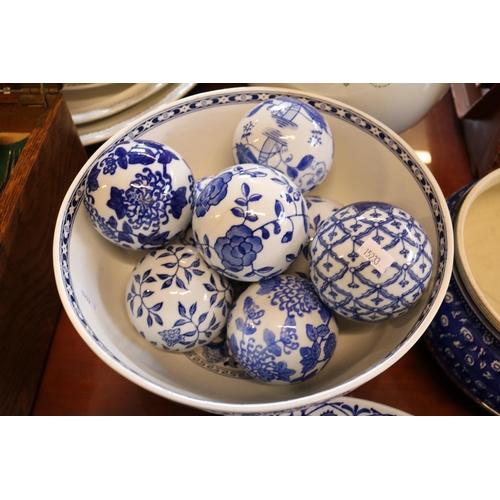 155 - Collection of 19thC and later Blue & White ceramics inc. Adams Chinese Bird Bowl, Moore and Sons Cha... 