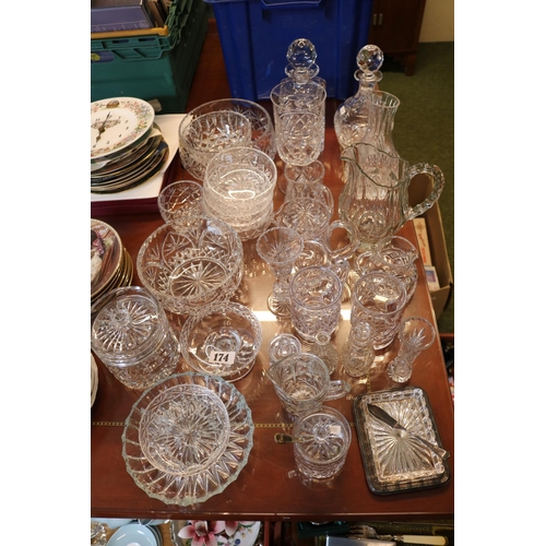 174 - Good collection of assorted Crystal glassware inc. Decanters, Bowls, Sucrier etc