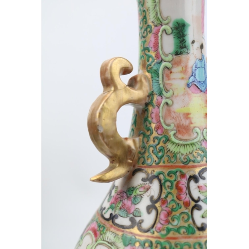 40 - Famille Rose Chinese figural decorated two handled vase, Pair of Satsuma Vases and a 20thC Chinese P... 