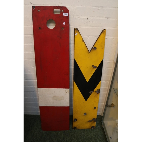 58 - 2 Vintage Enamel Railway semaphore signals