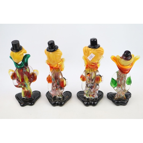 74 - 4 Murano Clowns, one with paper label to base