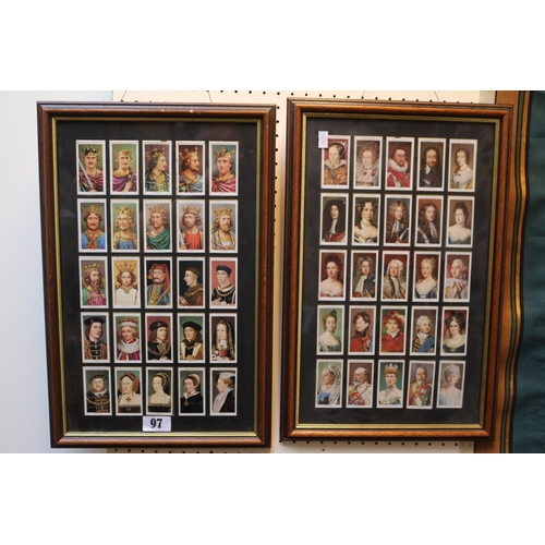 97 - 2 Framed sets of Players Cigarette Cards Kings & Queens of England