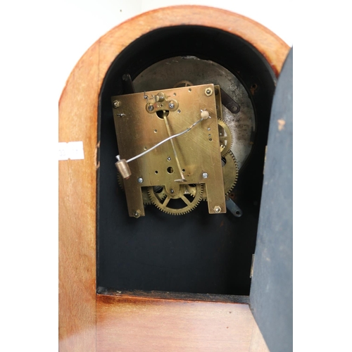 3 - Metamec Walnut faced clock and a Edwardian Domed top clock with inlaid detail