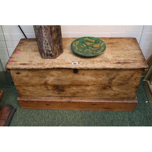 301 - Antique Pine Tool chest with metal escutcheon