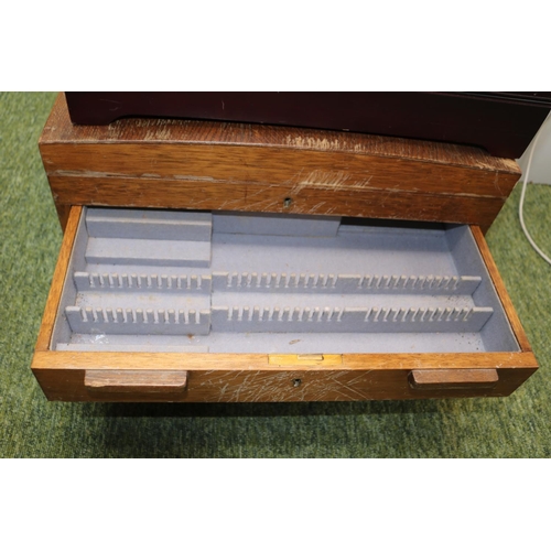 36 - Oak Cutlery Chest and 2 empty cases of assorted Cutlery