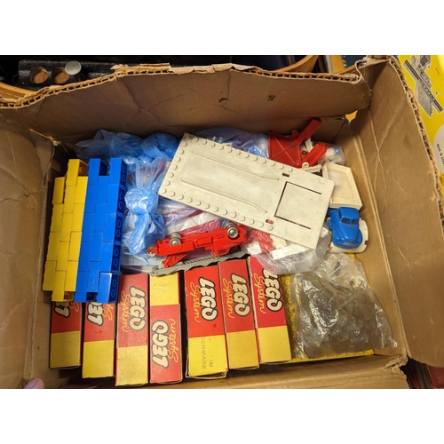 126 - Box of Vintage Lego, Faller B-176 Lego Playmat and a Thumper Merrythought Bunny, also included are t... 