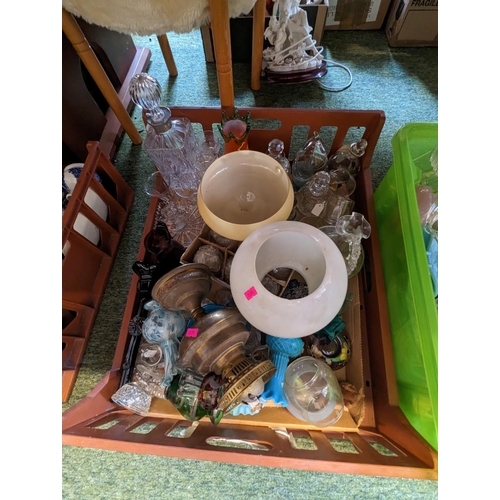 132 - 3 Boxes of assorted 19thC and later Pottery and Glassware