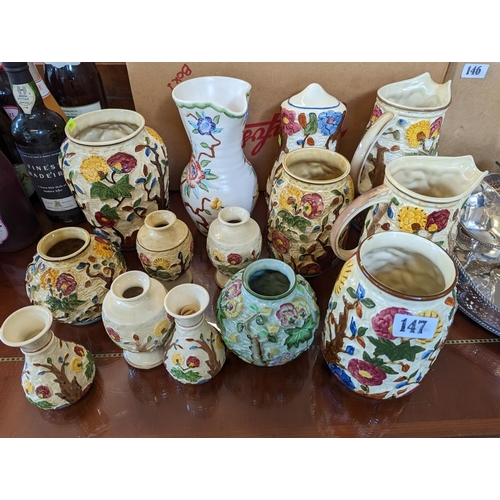 147 - Collection of Radford and H J Woods Floral and Indian Tree pottery