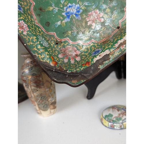 2 - Collection of 19thC Antique Chinese ceramics and Cloisonné inc Blue and White 4 character vase Drago... 