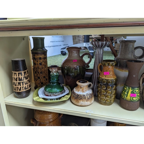 34 - Collection of 1960s and 70s Mid Century West German and European vases and pottery