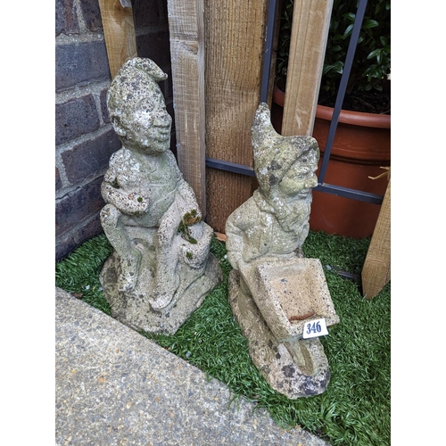 346 - 2 Concrete Garden Gnomes