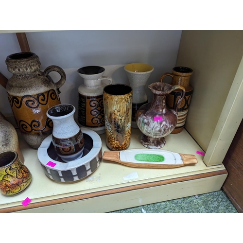 35 - Collection of 1960s and 70s Mid Century West German and European vases and pottery