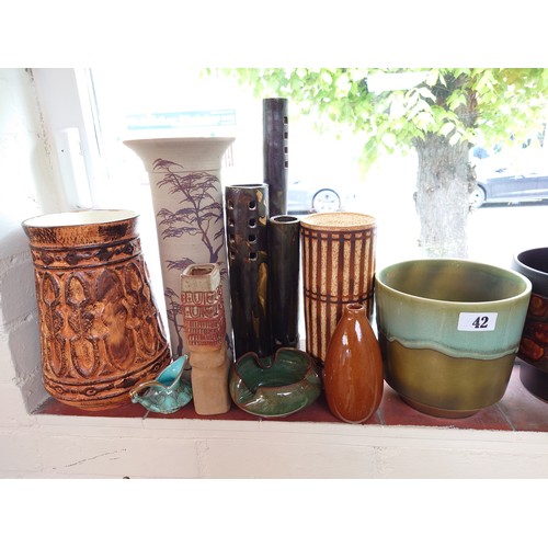 42 - Collection of Mid Century West German and European Vases and Studio