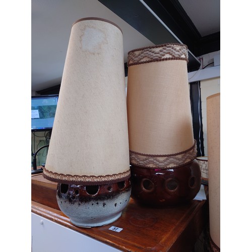 38 - Two Austrian/German Mid-century lava style lamps with original shades.