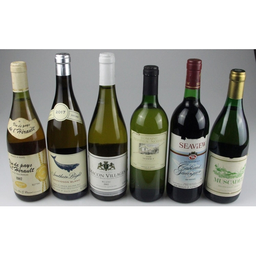 131 - Six bottles of vintage wine: Cabernet Saugignon, Seaview 1989 75cl; Terret, Terres Noires 1998 75cl;... 