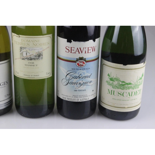 131 - Six bottles of vintage wine: Cabernet Saugignon, Seaview 1989 75cl; Terret, Terres Noires 1998 75cl;... 