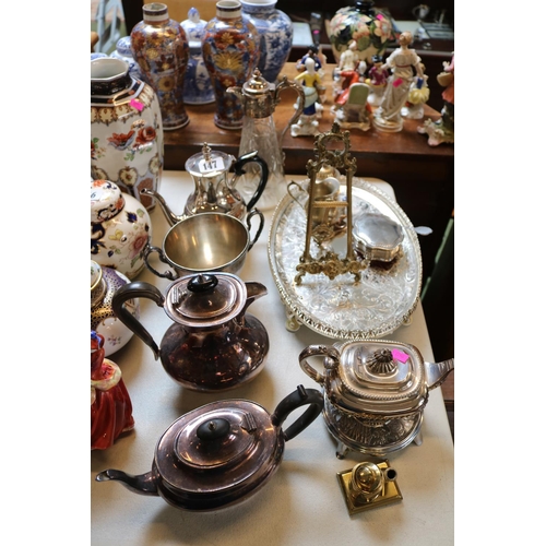 147 - Collection of Silver plated tableware, Claret Jug, Batchelors teapot