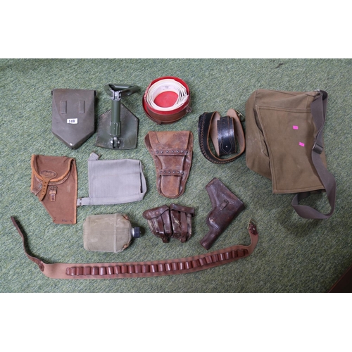 149 - Collection of Military Gun Holsters, Belts, Water bottle etc