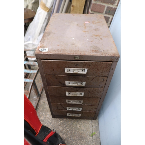 339 - Old Metal tool chest