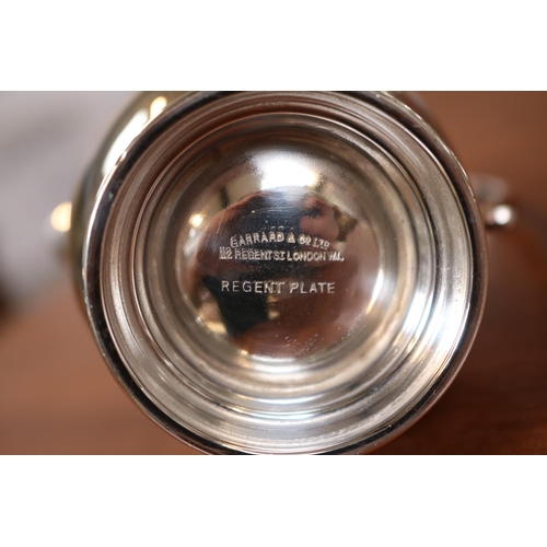 18 - Garrard & Co Regent Plate 4 Piece Silver plated Tea set with inscription 'Presented to Albert Edward... 