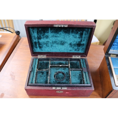 46 - Late 19thC Tunbridge sewing box and a Gentleman's Leatherette travelling box