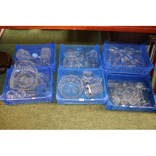122 - Seven Boxes of assorted Edinburgh and other Crystal glassware inc. Decanters, Fruit bowl, Drinking g... 