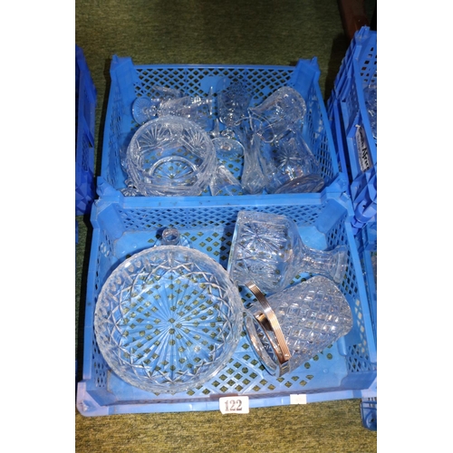 122 - Seven Boxes of assorted Edinburgh and other Crystal glassware inc. Decanters, Fruit bowl, Drinking g... 