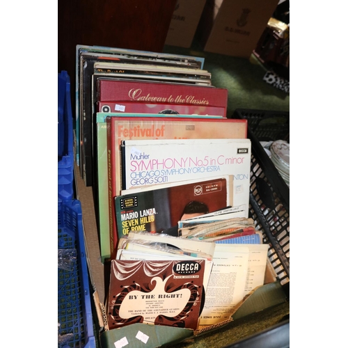 128A - Collection of assorted Vinyl Records and Singles inc. Mario Lanza, Lorne Green etc