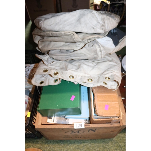129 - Collection of Military and wartime related ephemera inc. Aircraft Recognition manual, Canvas bag etc