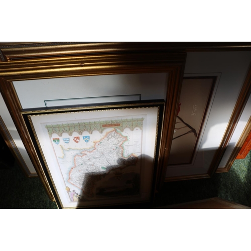 132 - Collection of assorted Framed pictures, Prints and Maps