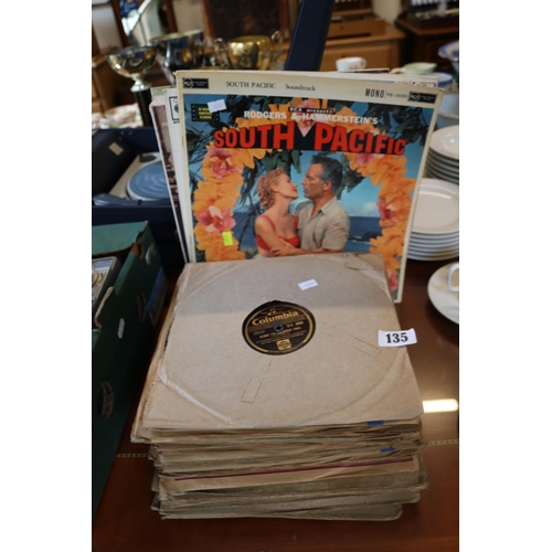 135 - Collection of assorted 48rpm and other Vinyl Records inc, South Pacific