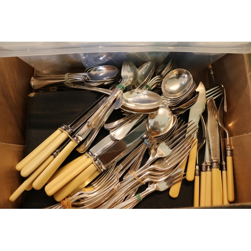 145 - Collection of assorted Silverplated Flatware and assorted glassware